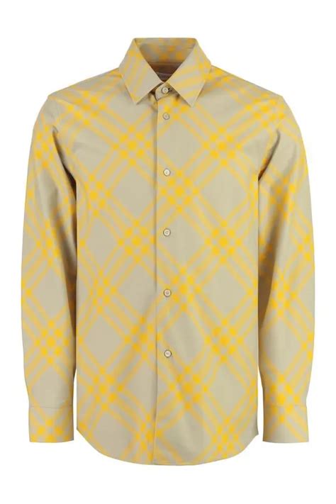 burberry check shirt mens green|burberry check cotton poplin shirt.